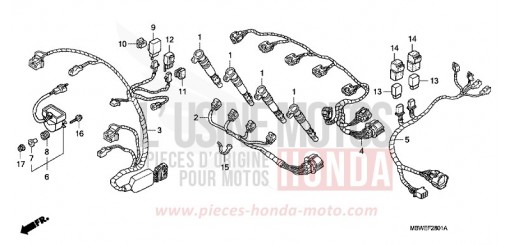 FAISCEAU SECONDAIRE CBR600F4 de 2004